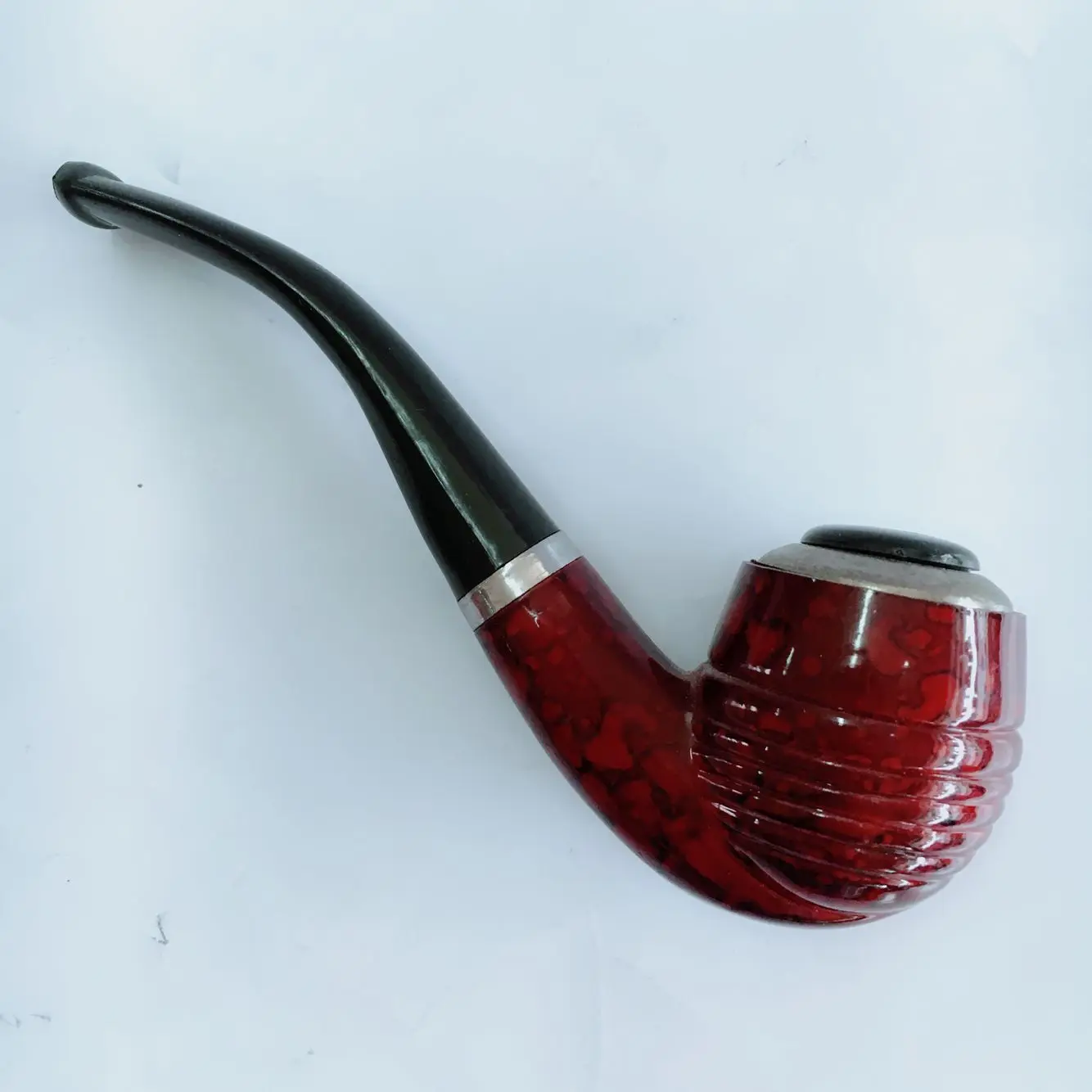 Classic Durable Resin Smoking Pipe Traditional Filtered Old-fashioned Pipe Metal Pot Pipe Portable Removable Smoking Pipe gifts