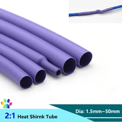 1/5/10M Purple 2:1 Heat Shrink Tube Dia. 1.5mm ~ 50mm Wire Protector Repair DIY Shrinkable Case Cover Shrink Wrap For Cables