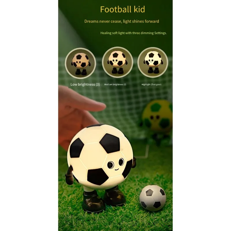 【SPECIAL】 Soccer Light Tap Lamp 7-Color Dimmable Touch Control Auto-Off Timer Multi-Color