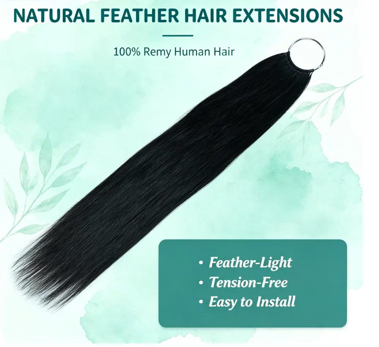 Sophie's Straight Feather Hair Extensions 100% Remy Human Hair Feather Wigs Natural Color 50-200pcs/Lot