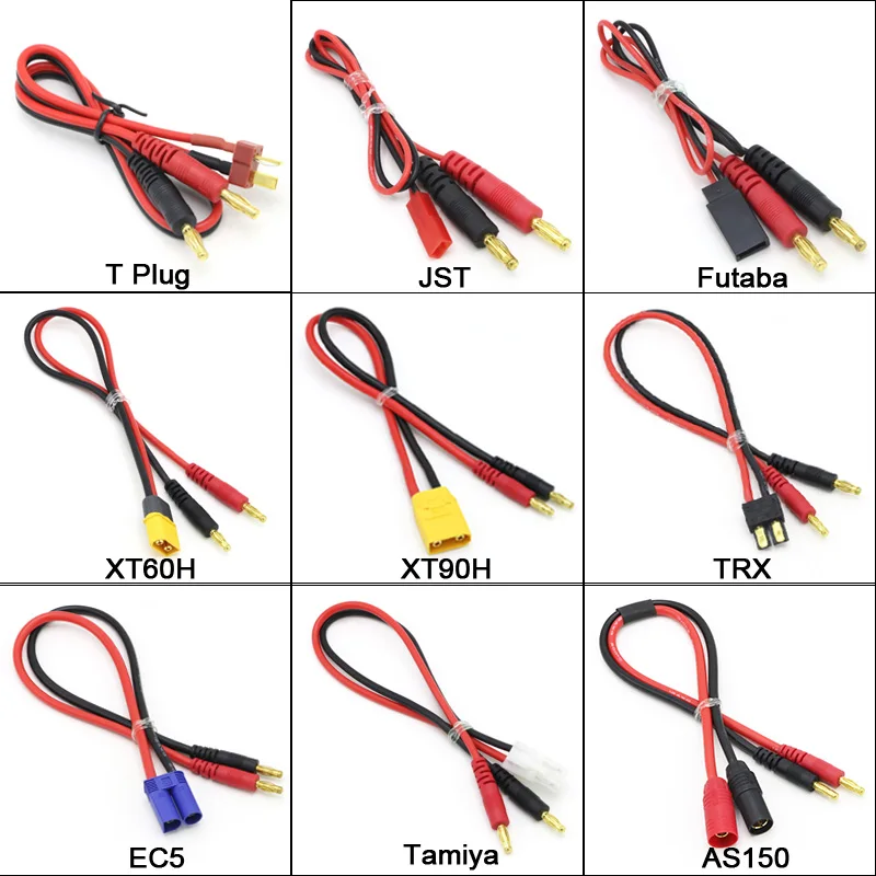 10 قطعة 4 مللي متر الموز التوصيل إلى XT90 XT60 AS150 EC5 TRX تاميا عمداء T التوصيل كابل شحن 12AWG 30 سنتيمتر ل RC يبو بطارية IMAX B6 شاحن