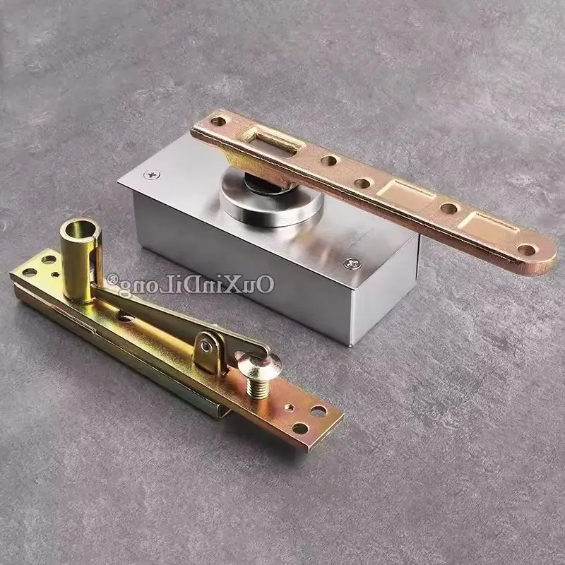 Courier 1Set Heavy Duty Door Pivot Hinges 360° Rotary with Positioning Invisible Hidden Floor Spring Hinge Door Shaft Load 120KG
