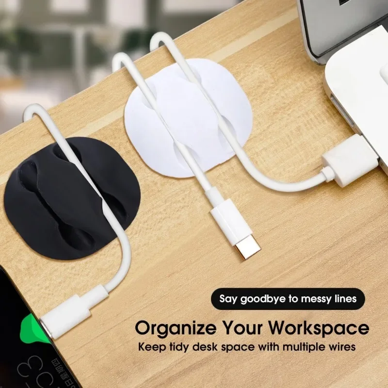 Self-adhesive Cable Clips Silicone Cable Organizer Desk Wall Charging Cord Earphone Line Mous Management USB Data Cable Holders