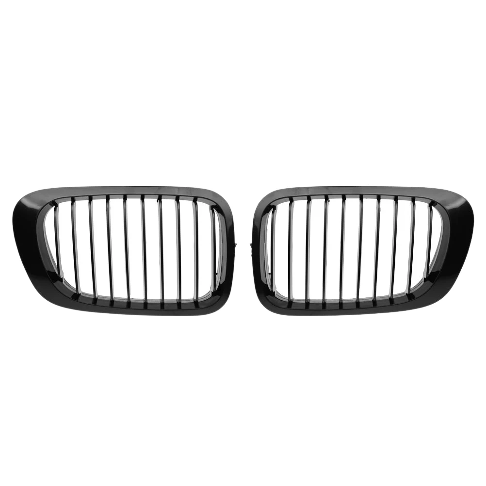 

Front Kidney Grille Grill for BMW E46 2-Door 1999-2002 (Single Slat, Polished Black)323I 325I 328I 318I 320I 330I 51138208685