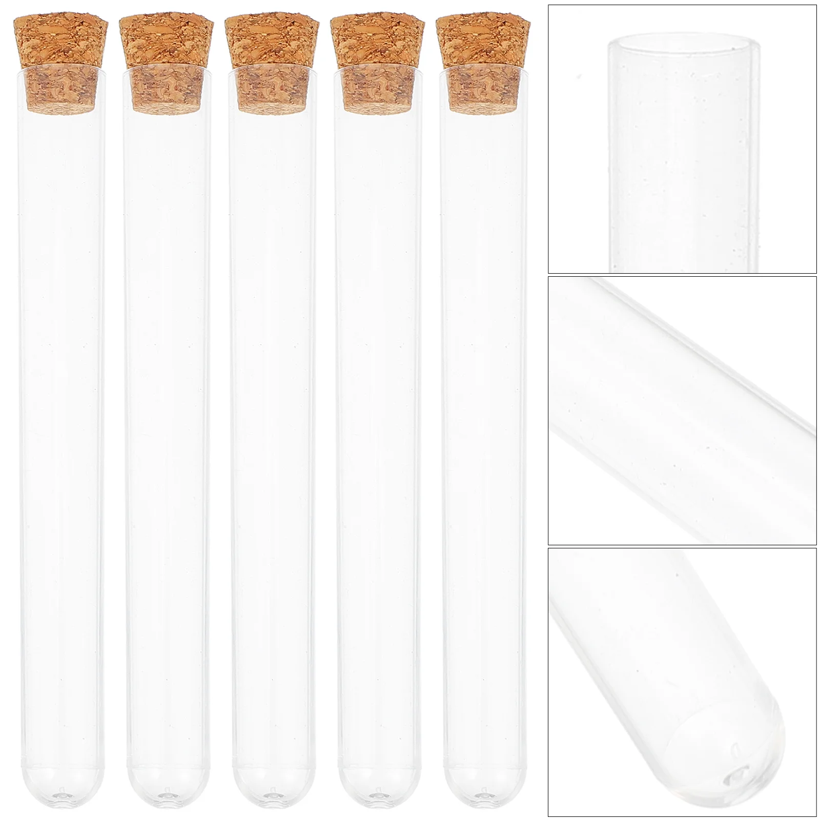 

30 Pcs Cork Test Tube Tubes Storage Bath Salts Scientific Experiment Plastic Sample