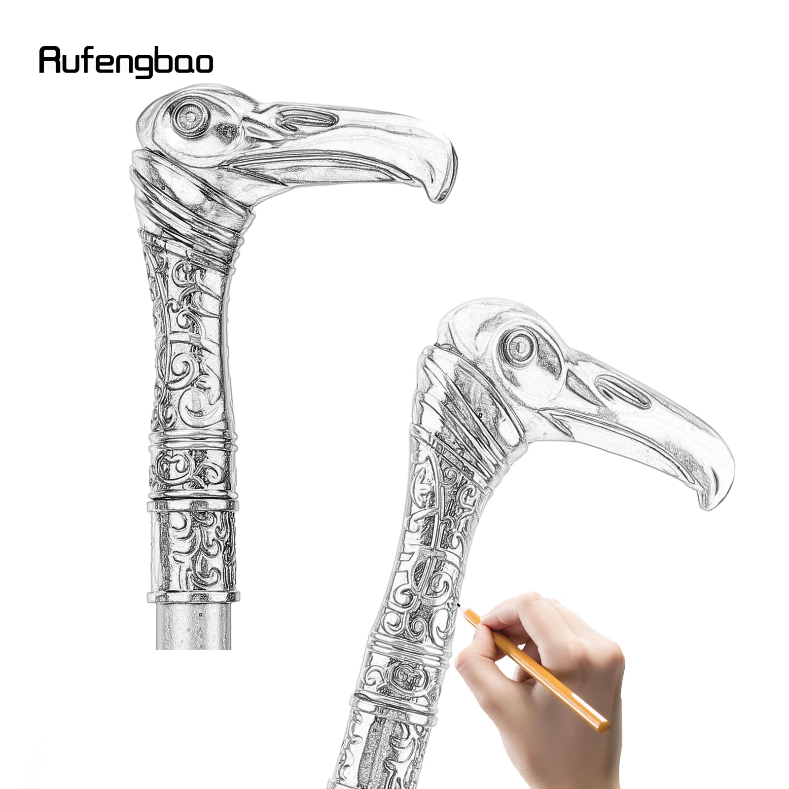 Eagle Head Luxury Walking Stick Decorative Walking Cane Elegant Fashion Cane Cosplay Alloy Crosier Vintage Walking Stick 93cm