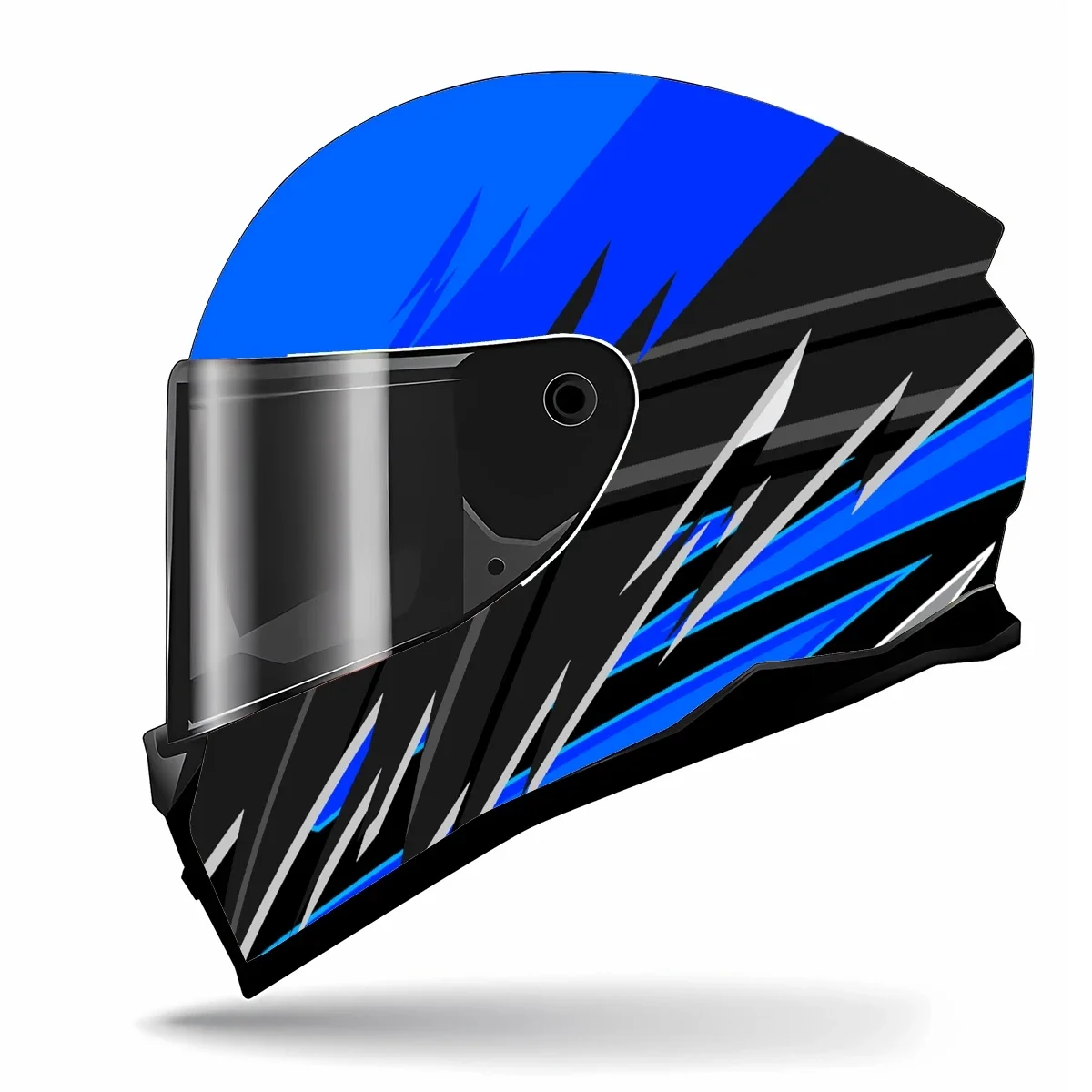 Abstract Blue Gray Full Helmet Wrap Sticker Motorcycle Helmet Racing Graphic Decal Vinyl Wrap Helmet Decor Sticker