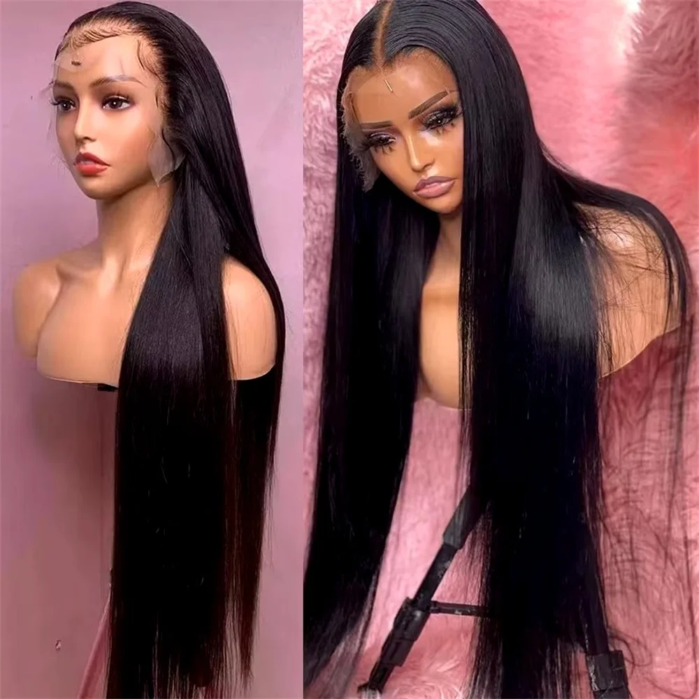 40 Inch Straight Lace Front Wigs Human Hair Transparent Lace Wigs For Women Brazilian Pre Plucked 13x4 13x6 HD Lace Frontal Wig