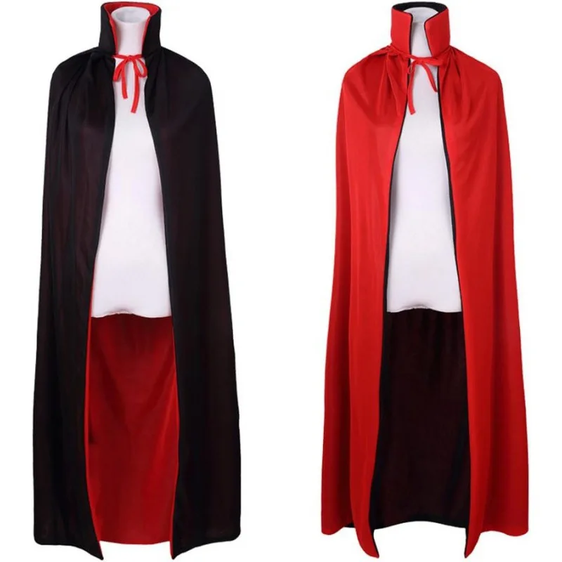Reversible Double Layer Cape Shawl with Stand Collar Vampire Style Outerwear for Women Gothic Cosplay Party