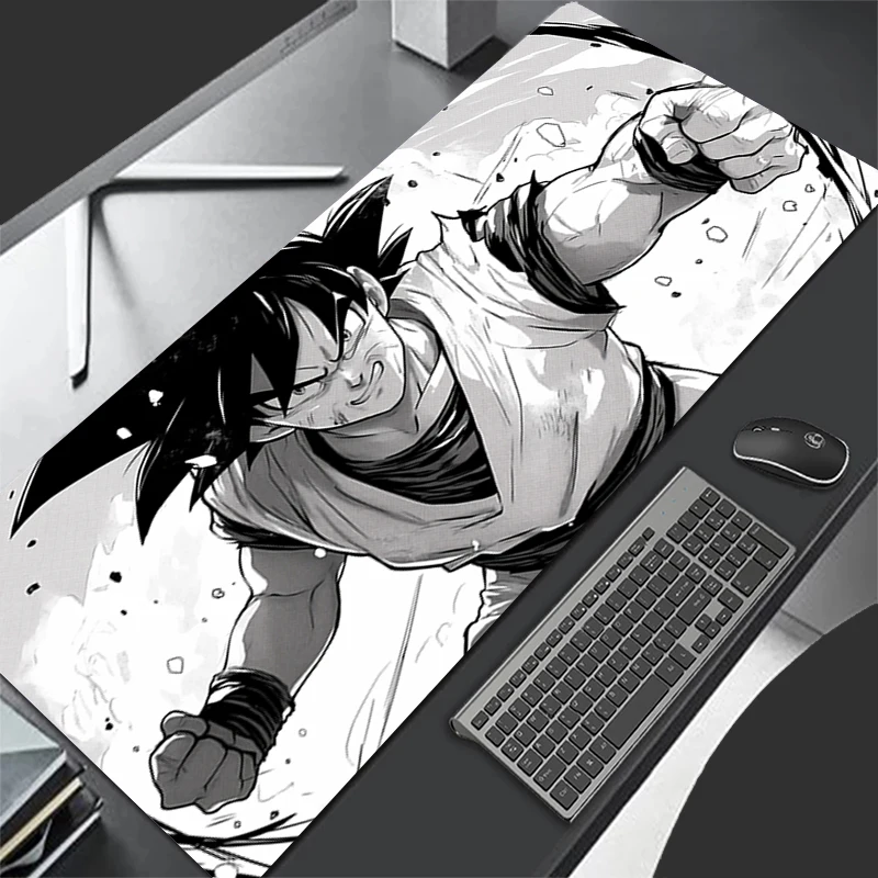 

Large 900x400 Mouse Pad dragon Ball Carpet Laptop Pc Gamer Keyboard Mat XXL Anime Mousepad Edge White Tassel Rubber Table Mat