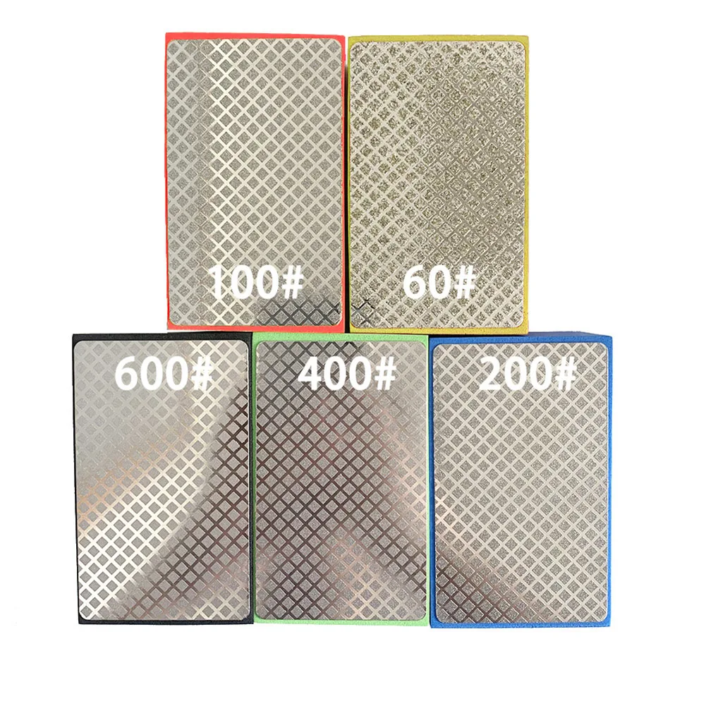 5Pcs Diamond Polishing Hand Pads Block 60/100/200/400/600 90*55*30mm For Ceramic Tile Marble Glass Grinding Sanding Tool Parts