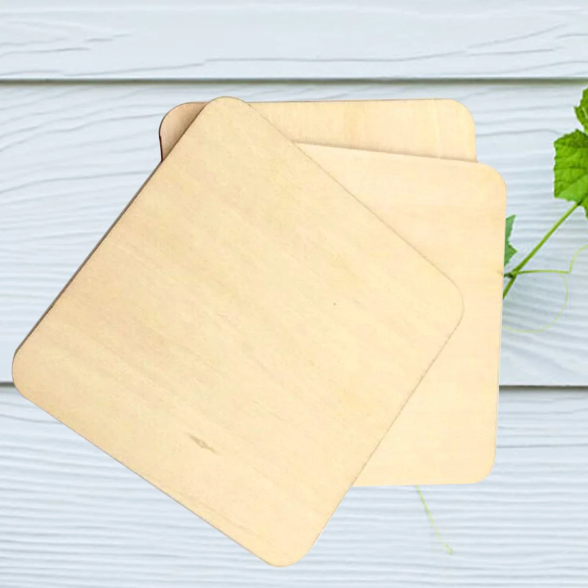 

24pcs Wooden Coaster 10X10Cm Square Simple Non-Slip Moisture Resistant Cup Mat For Coffee Tea Bowl Smooth Surface Easy