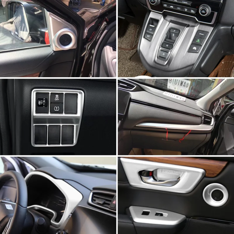 LHD Interior Accessories For Honda CRV BREEZE 2017-2022 Car Interior Gps Navigation Screen Frame Trim Car Gear Head Cover