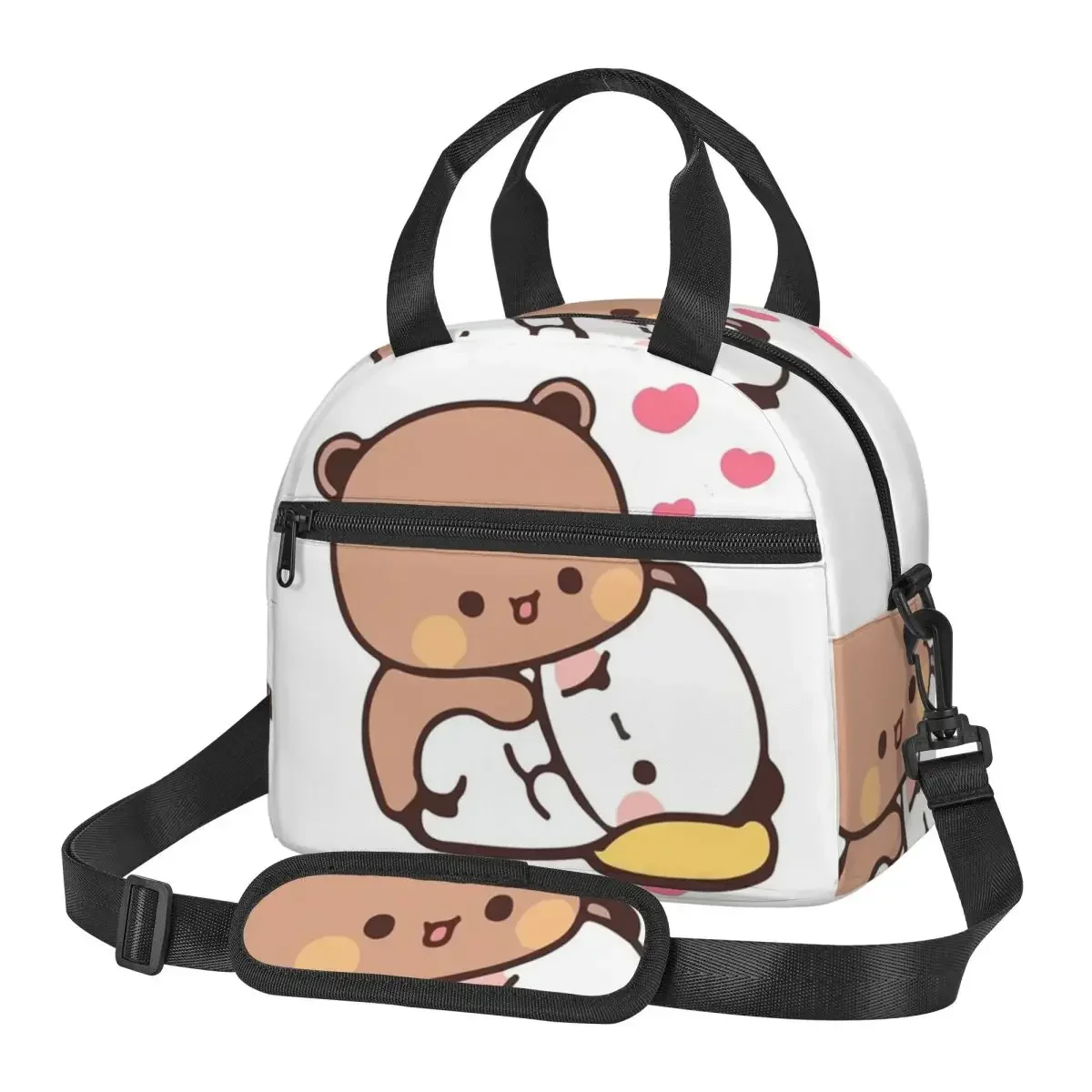 

Персик и Гома Бубу Дуду Воздушный шар Сумки для обеда Изолированная коробка для бенто Герметичная сумка для обеда Сумки для пикника Сумка-холодильник для женщин и детей