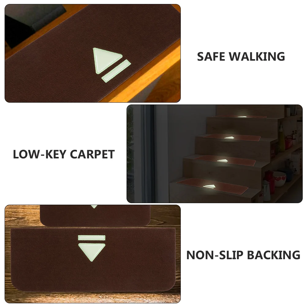 4 Pcs Stair Mat Arrow Pattern Mats Non-skid Carpets Stain-resistant Household Step Pads Polyester (Polyester)