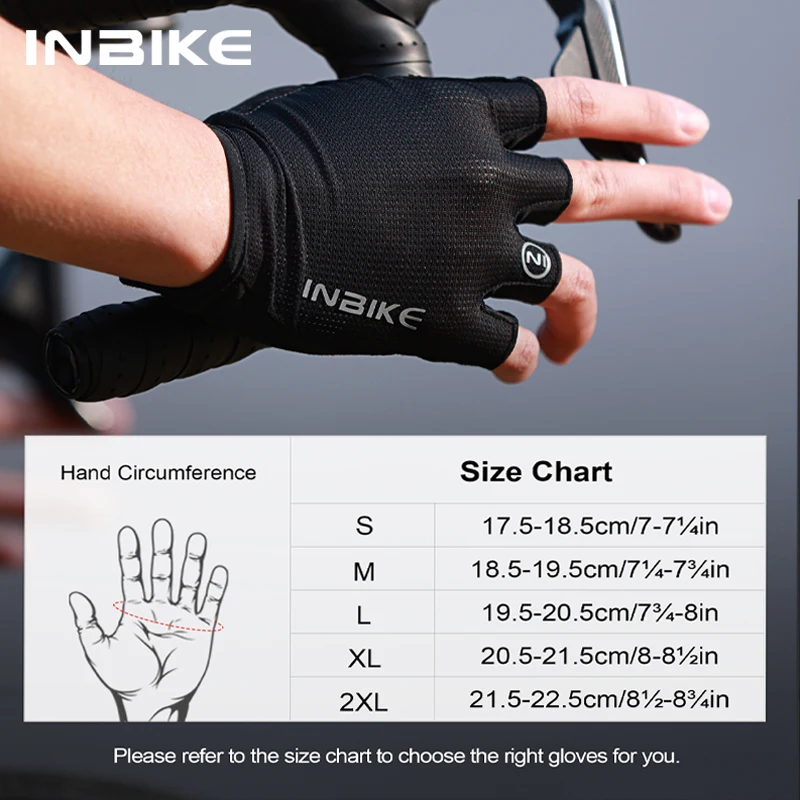INBIKE Men\'s Cycling Gloves Half Finger Summer MTB Gloves Shock-absorption Mountain Bike Gym Sports Gloves Cycling Accessories