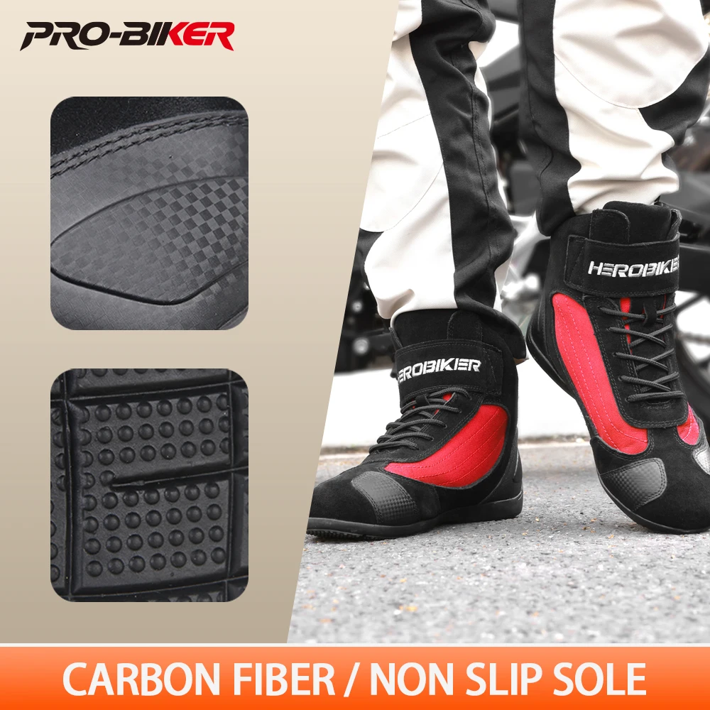 

Four Seasons Men's Motorcycle Boots Waterproof Motocross Protective Boots Outdoor Sports Riding Short Shoes Wear-Resistant