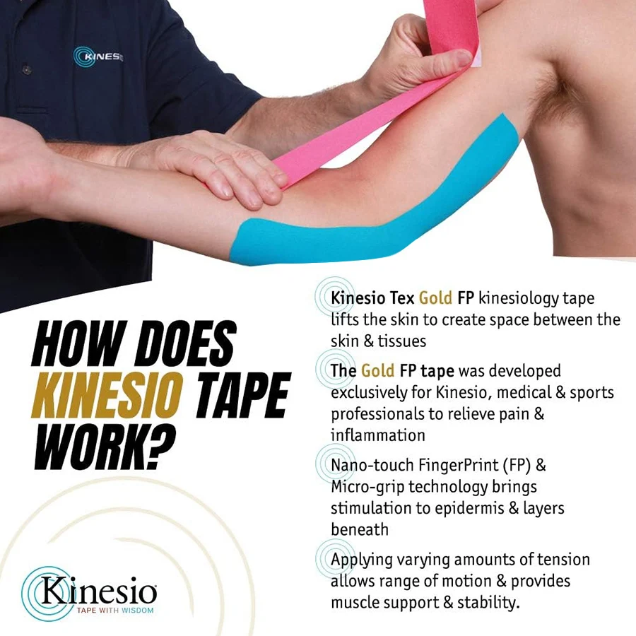 5M Kinesiologie Tape Athletic Hansaplast Sport Muscle Patch Recovery Umreifung Gym Wasserdichte Muskelzerrung ​ Verletzungsgemachter Verband – Detail 2