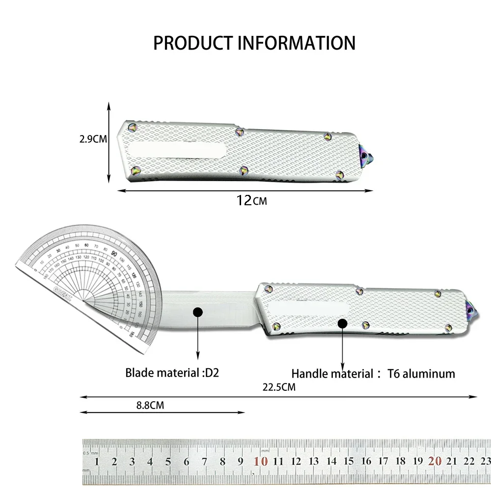 Multifunctional Outdoor Knife High Hardness D2 Blade T6 Aluminum Handle AU TO Tactical Tool Survival Camping Hunting Knife