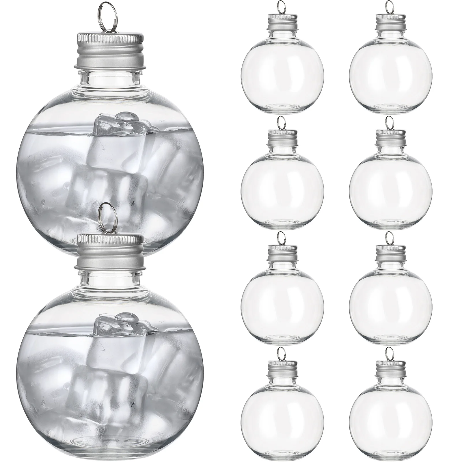 

10Pcs Bulb Shape Juice Bottles Anti-Leak Portable Clear Plastic Containers Sealed Caps Storage Milk Yogurt Water Beverage