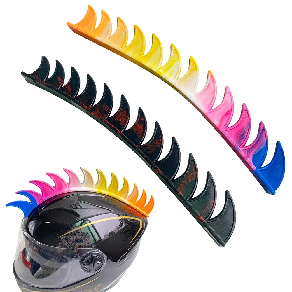 

Мотоциклетный шлем, двухцветный петучий, украшение, резиновая грязь, байкерский мотокросс, байкерский шлем, шипы, ирокез, стиль, декоративная наклейка