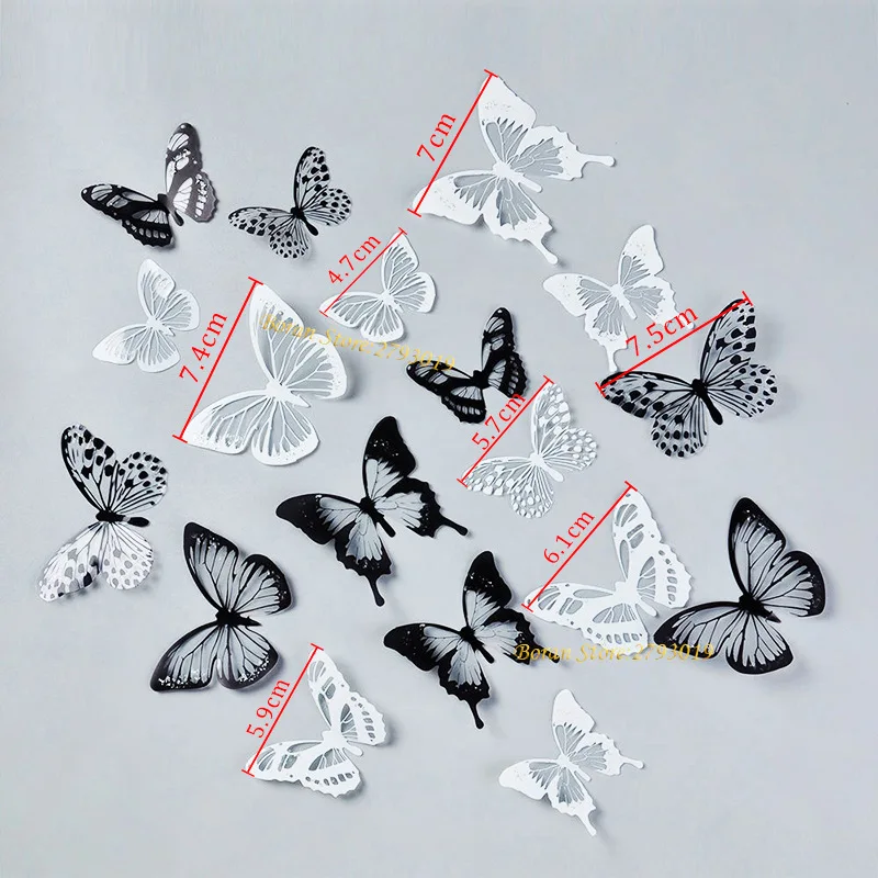 18pcs PVC 3d Butterfly Wall Decor Cute Butterflies Wall Stickers Art Decals Home Decoration Room Wall Art 2026 Christmas