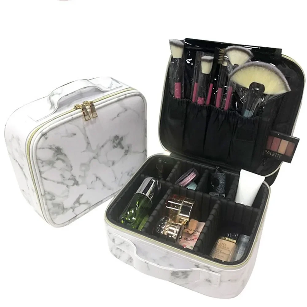 

Portable Travel Makeup Case PU Handbag Cosmetics Make Up Organizers Storage Jewelry Manicure Suitcase Beauty Vanity Box Girl Bag