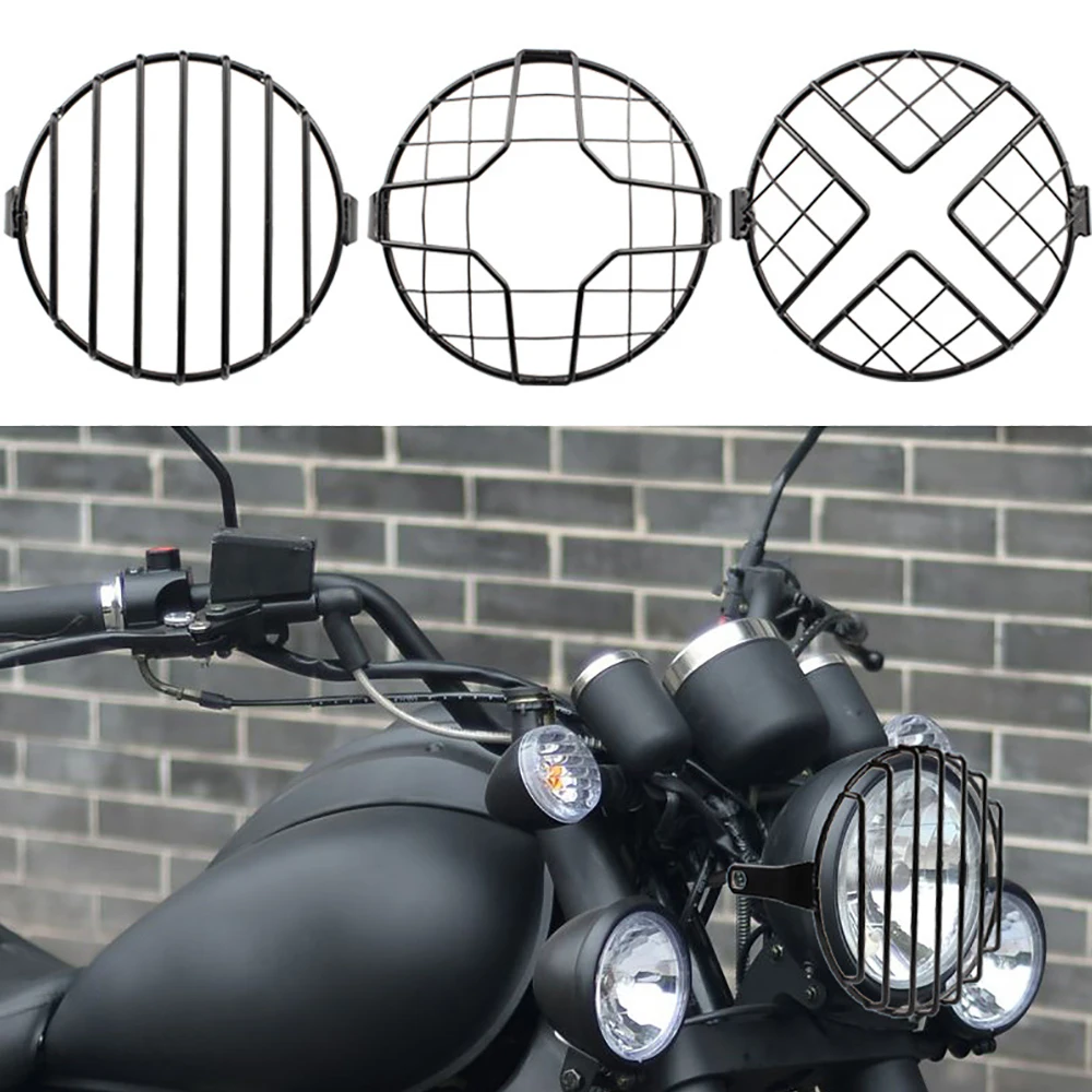 

6.5inch Motorcycle Headlight Grill Cover Accessories For Bobber For Chopper For Honda For Yamaha For Kawasaki For Suzuki