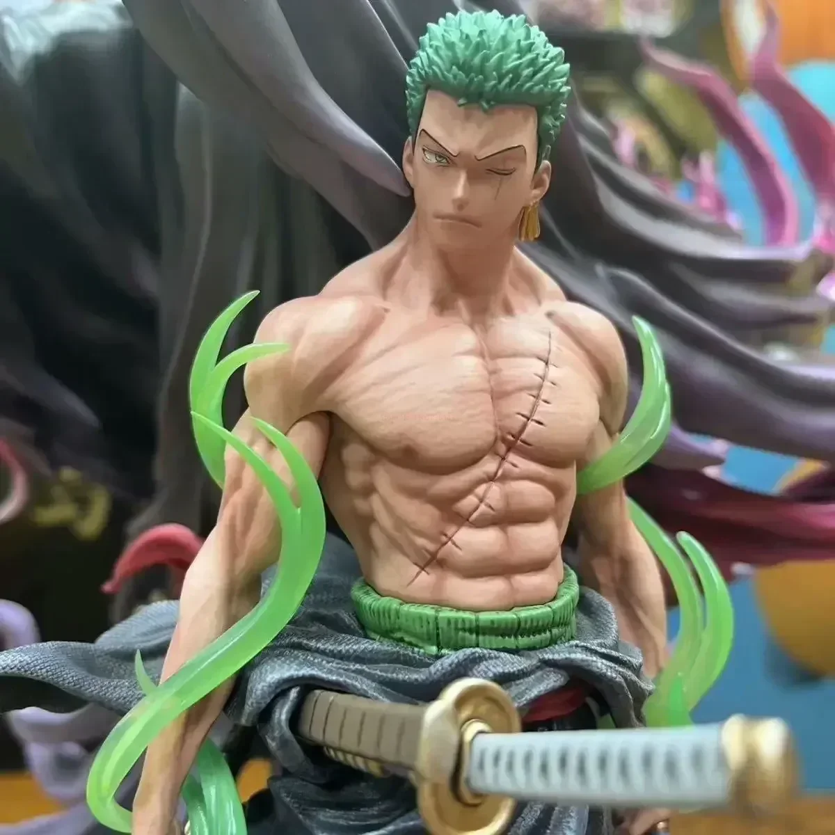 Figura de Zoro de pie de una pieza de 30cm, figura de Anime Death Roronoa, modelo de colección, adorno de habitación, muñecas, juguetes de cumpleaños para niños, regalos