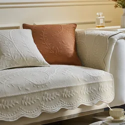 Embroidered Cotton Washed Sofa Cushion Four Seasons Universal Non-slip Cotton Fabric Living Room Sofa Cover