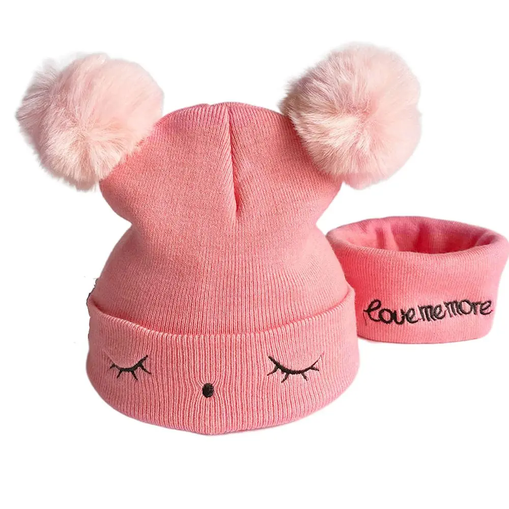 

Infant Ears Protection Windproof Toddler Cap Ears Infant Knitted Hat Winter Hats Scarf Set Boy Girl Cap Lovely Beanie Hat