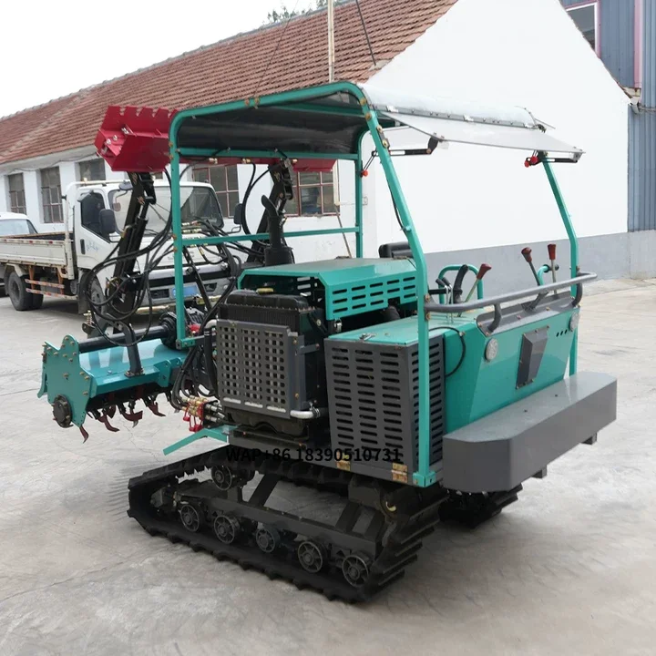 Quick Delivery Mini Agriculture Rotary Tiller Crawler Paddy Field Leveling Machine Rotary Tiller Amphibious 25 Rotary Tiller