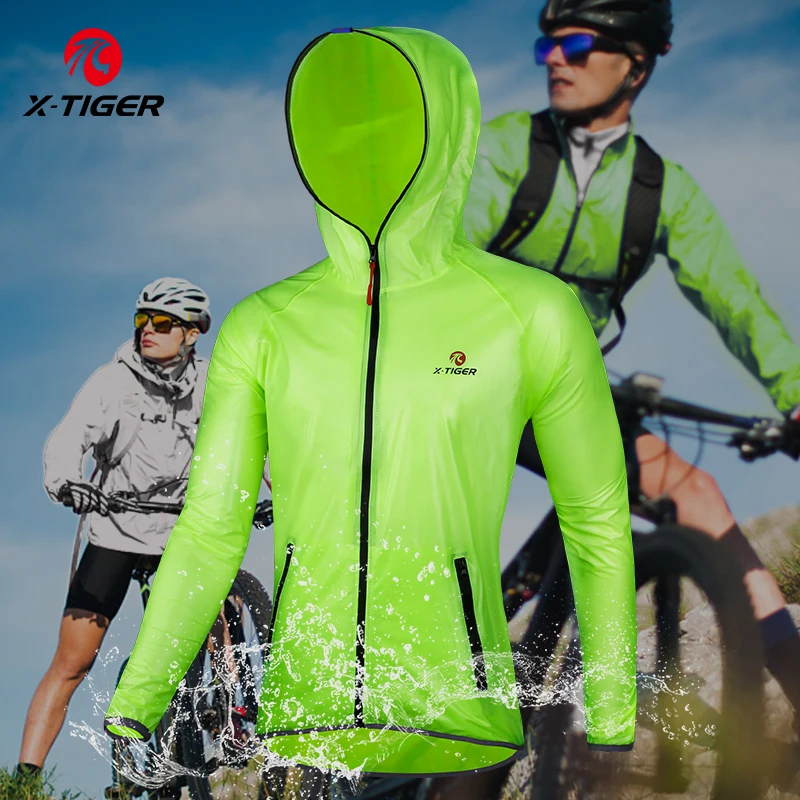 X-TIGERT Cycling Raincoat Cycling Jackets Green Bicycle Waterproof Jersey Windcoat MTB Bike Clothing Jacket Rainproof Clothes