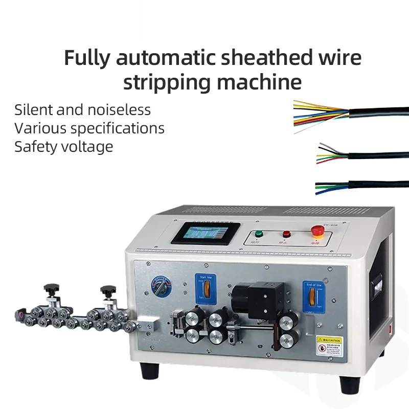 Máquina peladora de doble capa de alambre interior exterior de funda redonda de alta velocidad de 10 mm2 Máquina automática de corte y pelado de cables