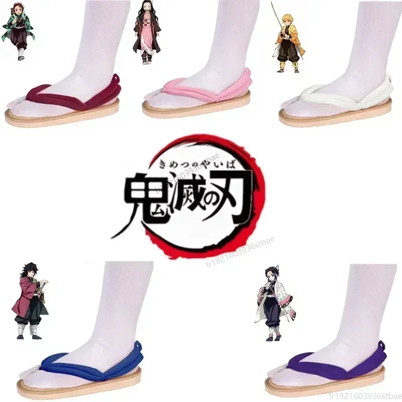 New Anime Demon Slayer Cosplay Shoes Kimetsu No Yaiba Kamado Tanjirou Clogs Sandals Kamado Nezuko Geta Kochou Shinobu Flip Flops