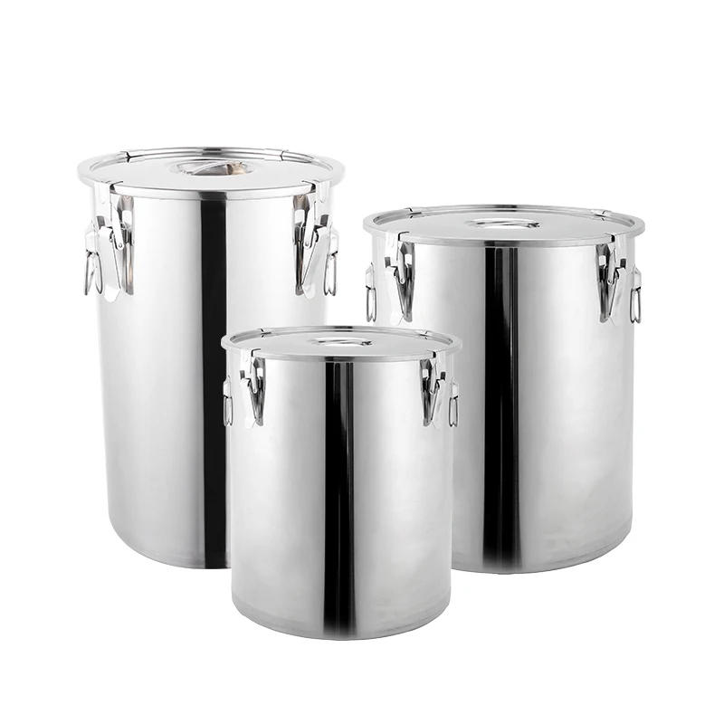

DaoSheng Restaurant Equipment Rice Bucket Storage Pot Stainless Steel Multi-purpose Thicken Sealing Bucket With Buckle
