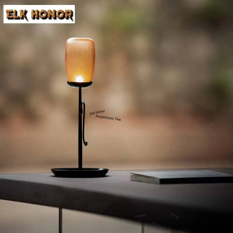 ZAEYORIA Hand-forged Lacquered Iron Candle Holder Retro Candle Lights Tea Ceremony Scented Aromatic Candles Tea Space Aesthetic