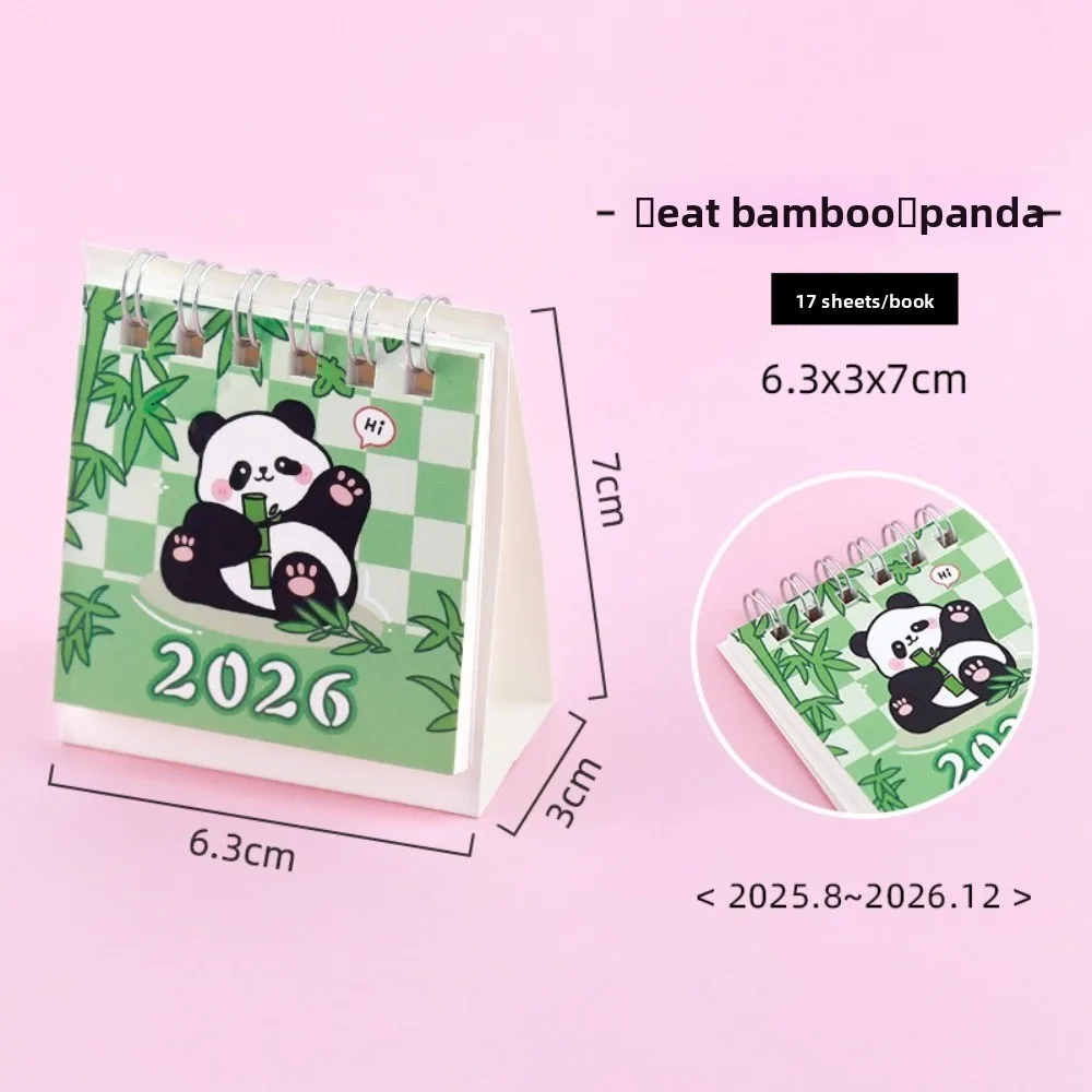 

Simple Small 2026 Desk Calendar Cartoon Desktop Decoration Mini Calendar Standing Flip Coil Calendar Office School Supplies