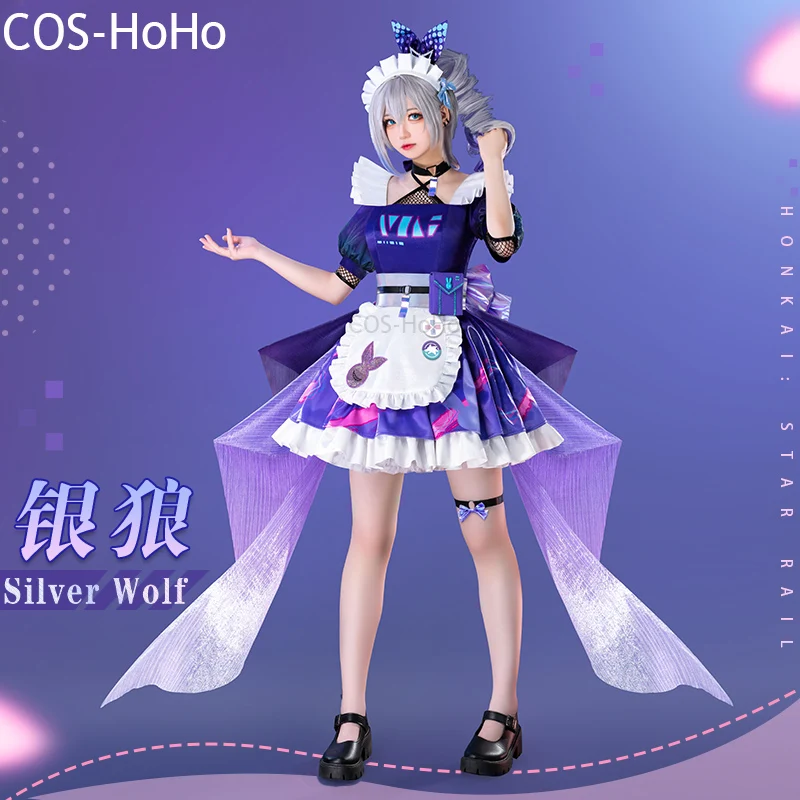 

COS-HoHo Honkai: Star Rail, платье горничной с серебряным волком, игровой костюм, милый милый карнавальный костюм, наряд для ролевых игр на Хэллоуин, женский костюм