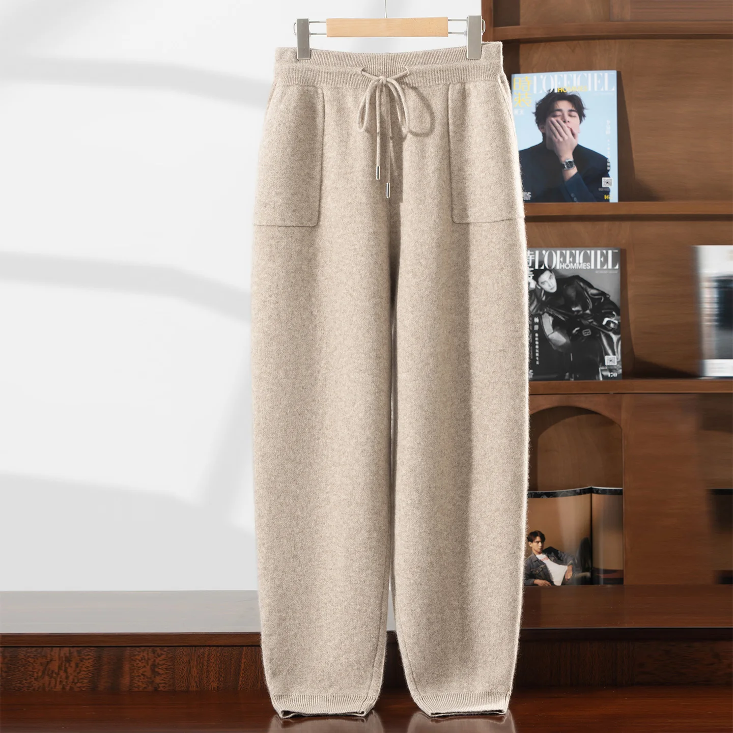 

Мужские брюки-карандаш из 100% кашемира, плотные трикотажные брюки, новые осенне-зимние спортивные штаны, высококачественные базовые брюки с начесом