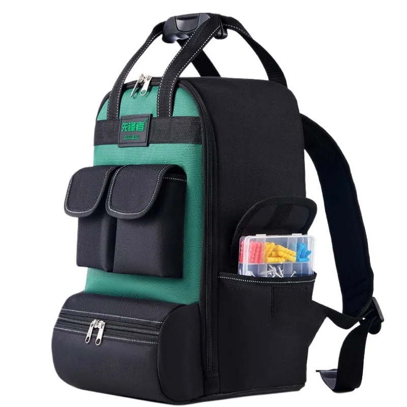 

Tool Backpack Canvas Electrician Tool Bag Large Capacity Multifunctional Repair Backpack