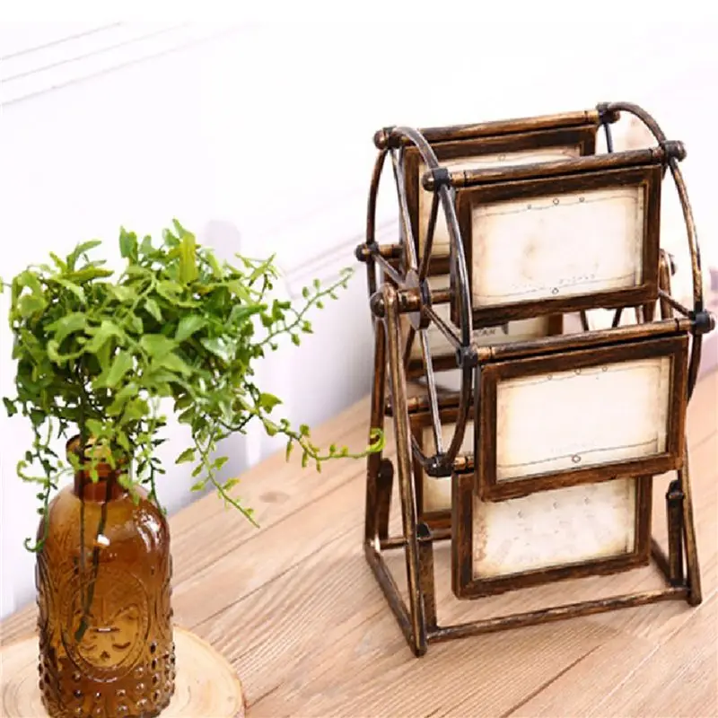 KYCOR-2X Rotating Windmills Wheel Picture Frame Photo Album Self Assembly Wedding Family Photograph Frame Home Desktop Decor A
