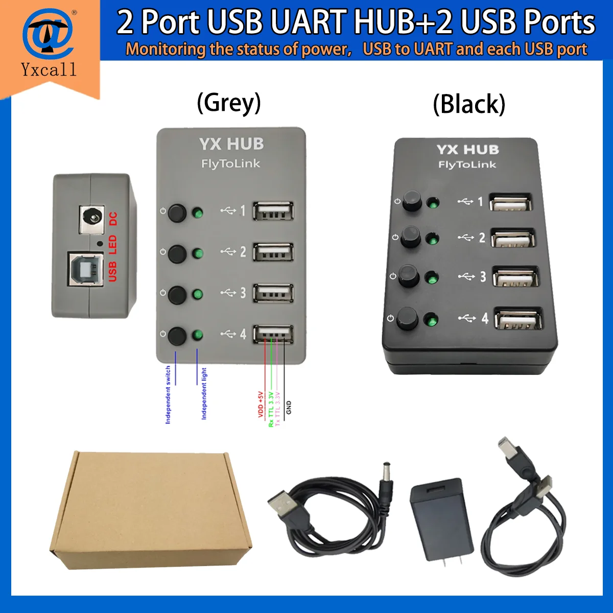 

4 Port UART HUB for Raspberry Pi USB to UART converter 4 Port USB to UART Hub Use for Data STK Gprs Bulk SMS IMEI Dongle