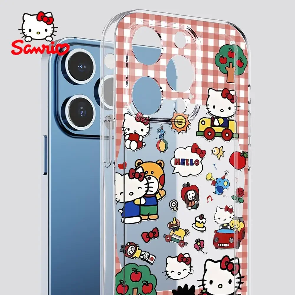

Hello Kitty Phone Case Iphone 16/15/14/13/12/11/x/xs/xs Max/pro Max Woman Iphone 16 Promax Case Sanrio Kt Cartoon Accessory