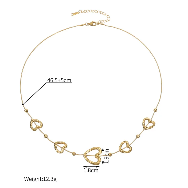 EILIECK 316L Edelstahl Goldene Hohlherz-Halskette, Armbänder und Ohrringe Set für Damen, Trendiger Wasserfester Schmuck als Geschenk – Detail 6