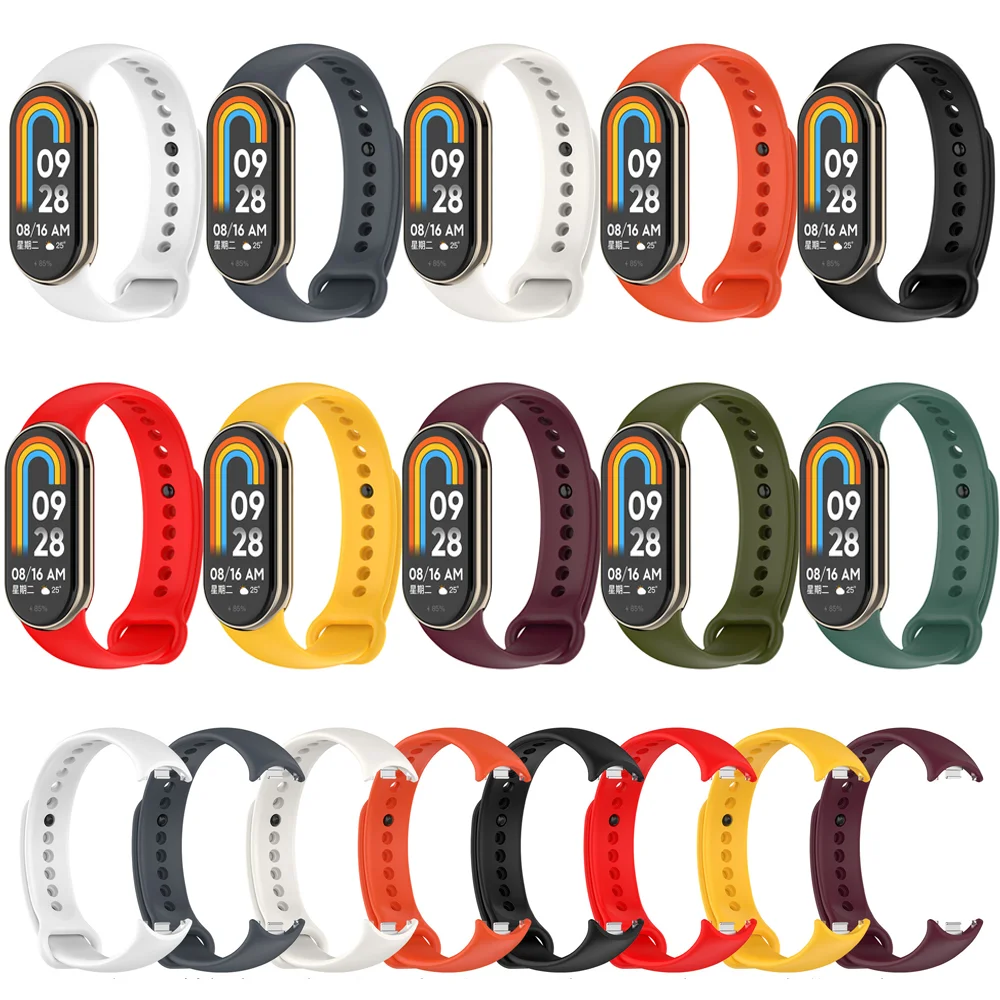 Straps For Xiaomi Mi band 8 NFC Belt Replacement miband8 silicone Sport Bracelet smart band 8 waterproof Watchbands Accessories