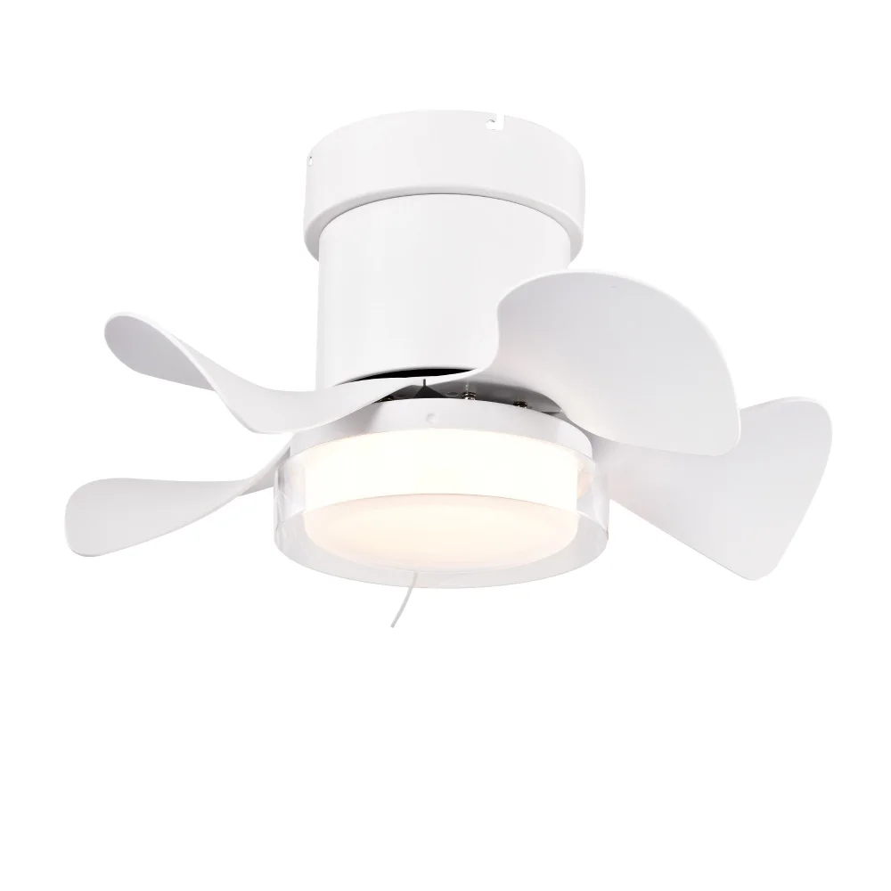 

21 Inch Ceiling Fan with 3-Color Light, Remote, Quiet DC Motor for Small Spaces-MatteWhite