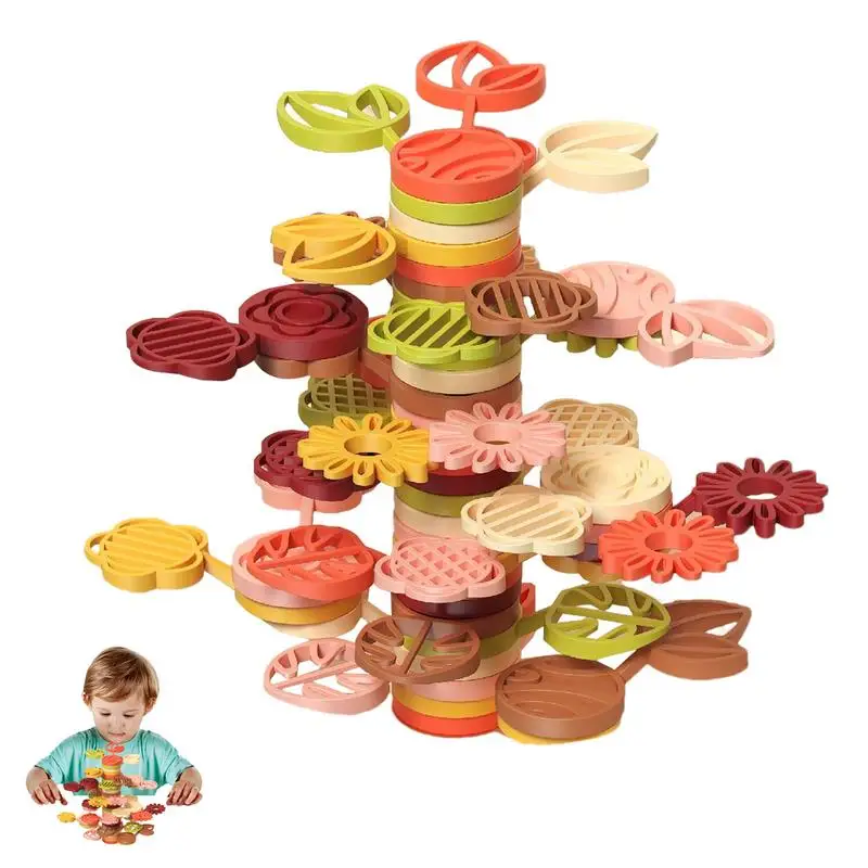 

Tree Stacking Game Colorful Tree Stacking Blocks Balancing Stacking Blocks Montessori Developmental Educational Toys For Girls