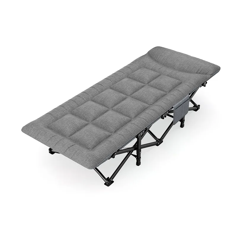 

Single Convenience Reclining Folding Bed Metal Frame for Home Office Outdoor Camping Lunch Breaks