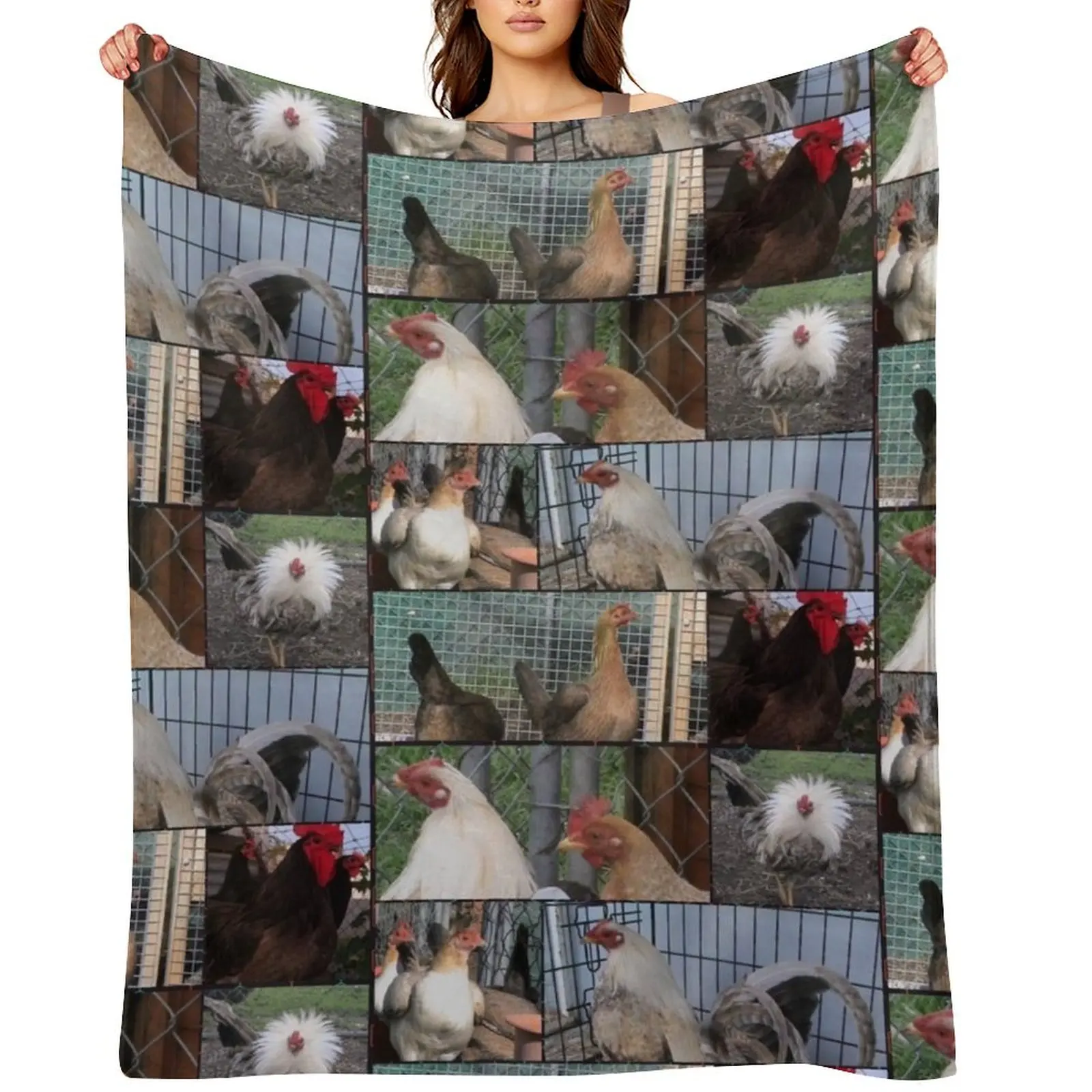 Chickens Throw Blanket Retros Luxury Brand bed plaid Winter beds Blankets